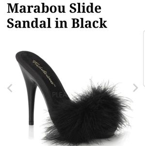 Sexy Blk "Maribou" Sandal/Slipper